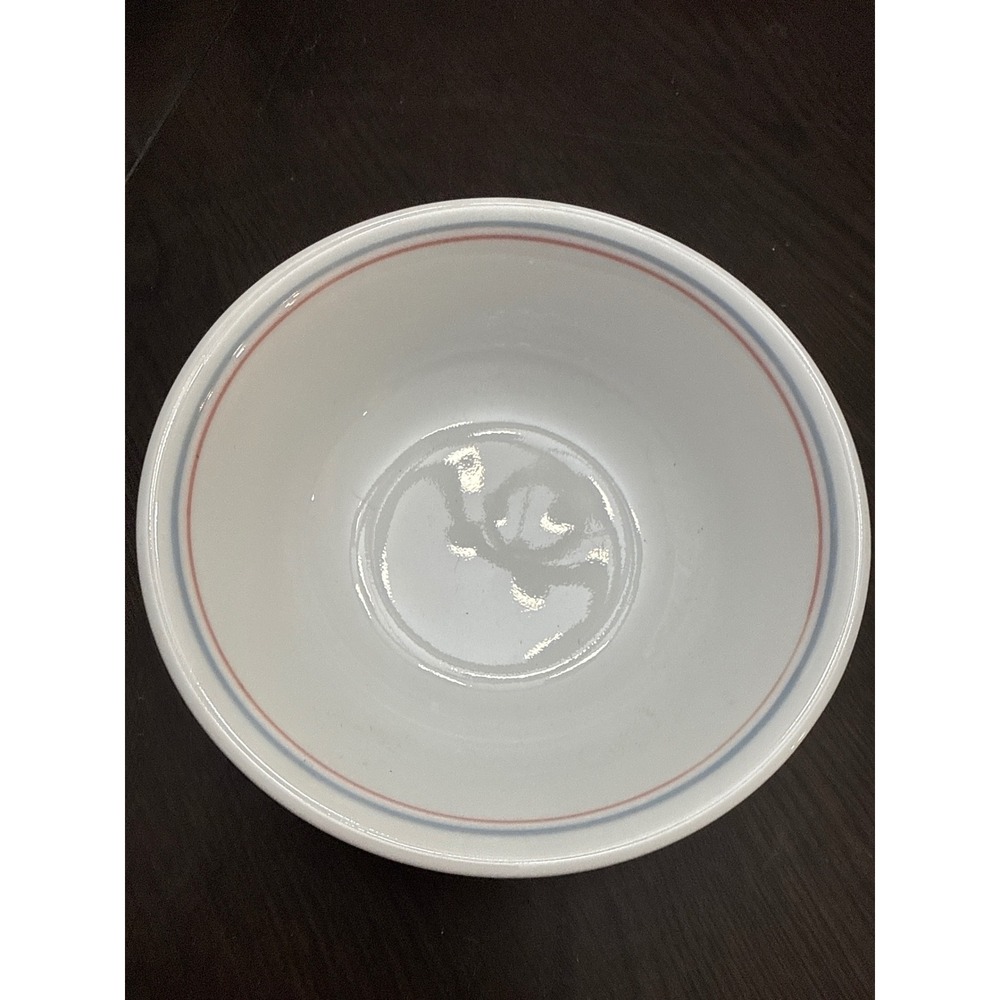 Corning Ware Corelle Rosemarie Cereal Soup Bowl White Pink Blue Trim Vitrelle